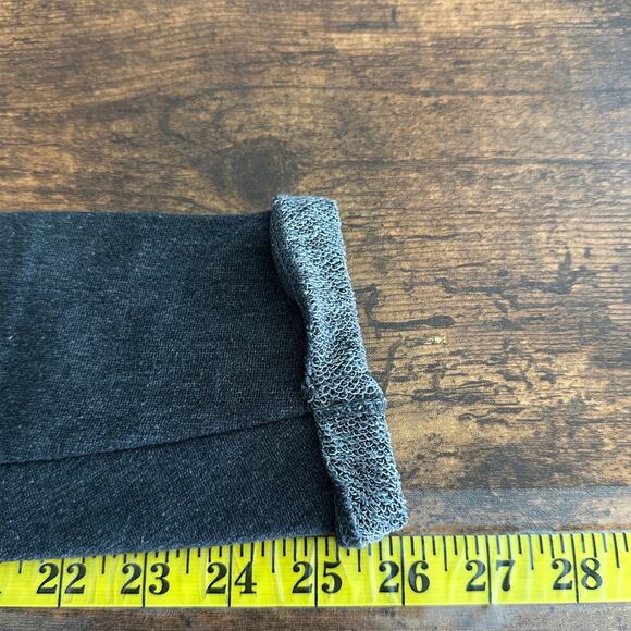 Poof Boxy Cropped Sweatshirt Medium Gray Blue Raw Hem Grunge Loungewear EUC - Picture 5 of 9